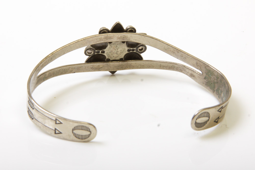 Three Silver Tone Bracelets with Stones