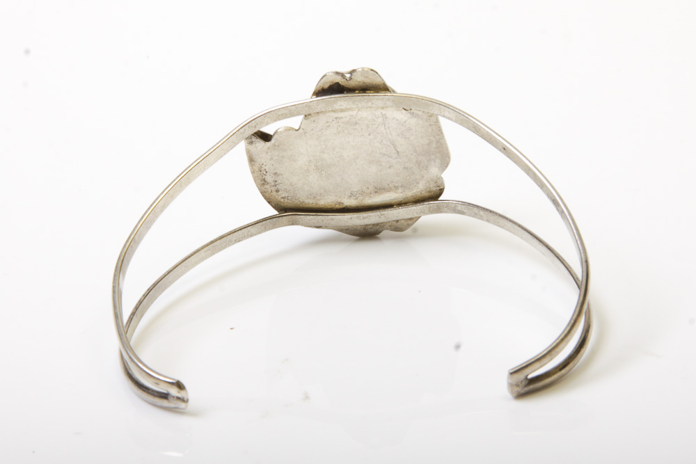 Three Silver Tone Bracelets with Stones