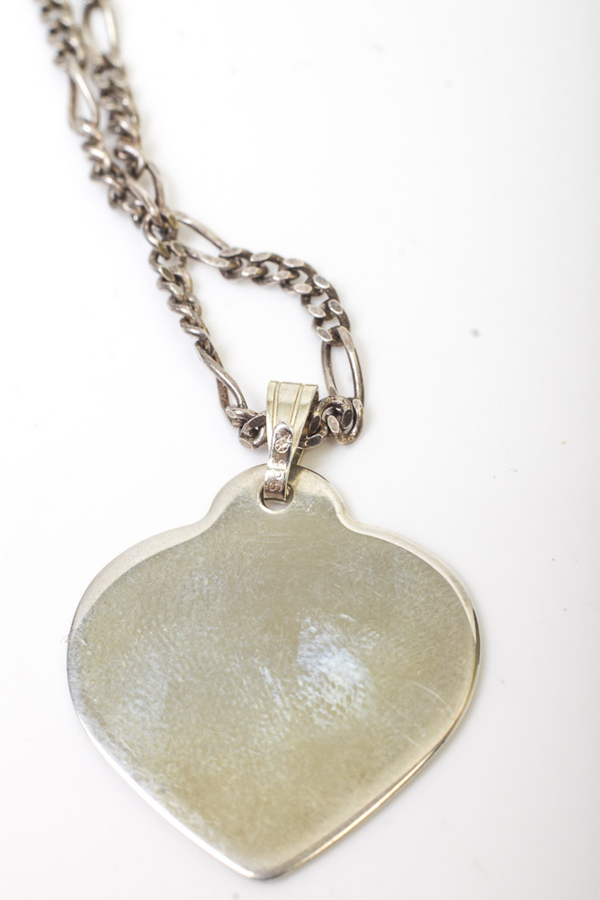 Group of Sterling Silver Heart Necklaces