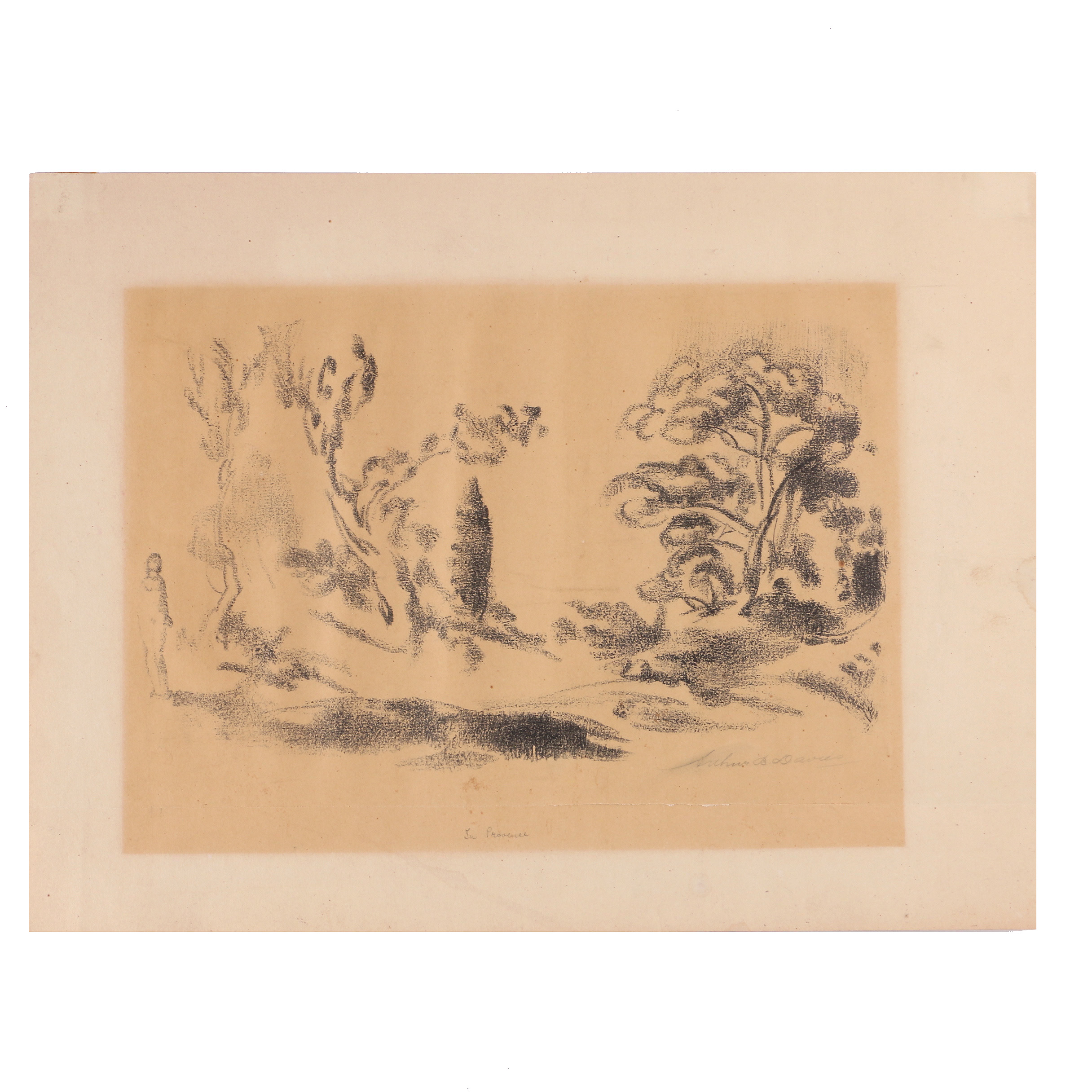 Arthur Bowen Davies 1924 Signed Stone Lithograph "In Provence"