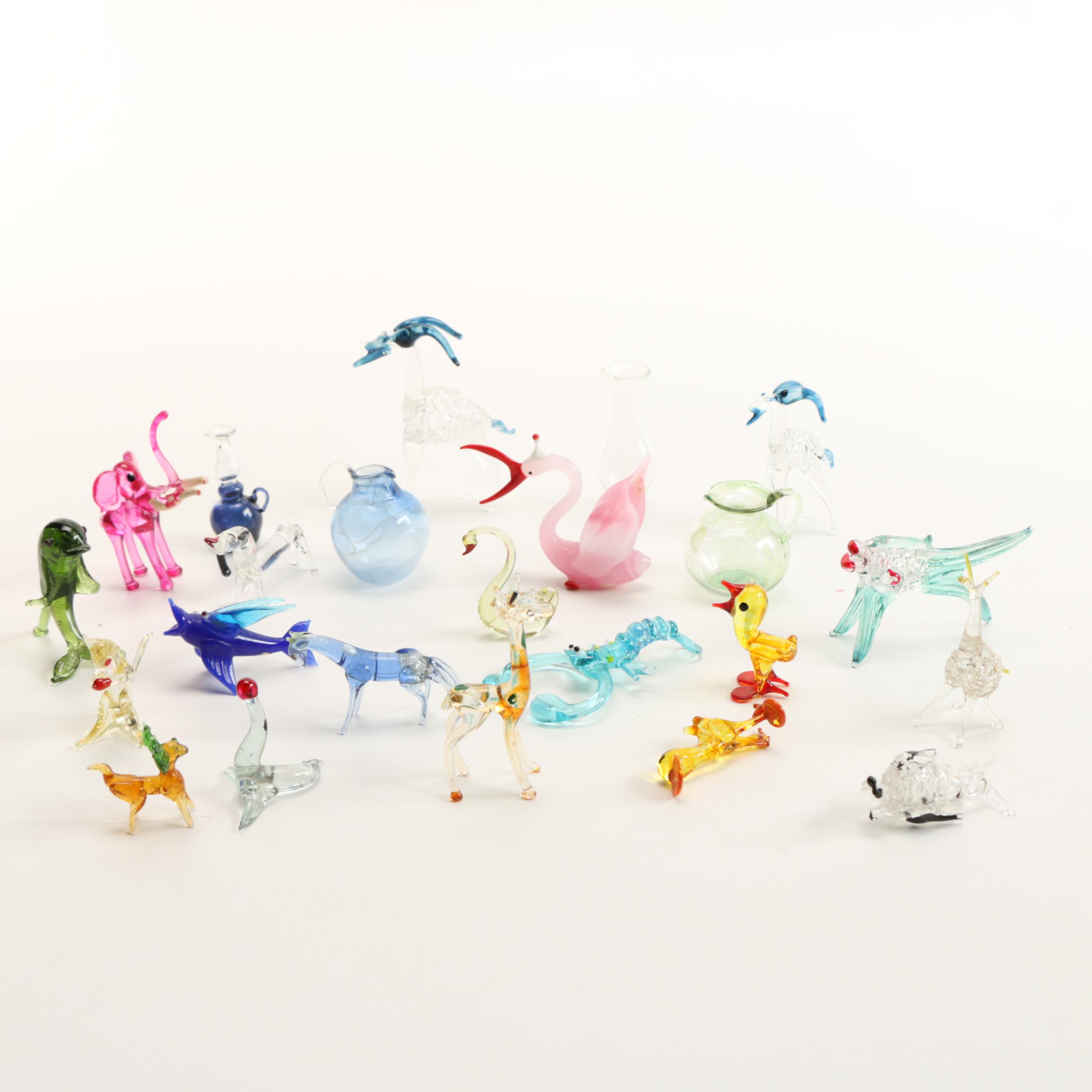 Assorted Art Glass Animal Figurines