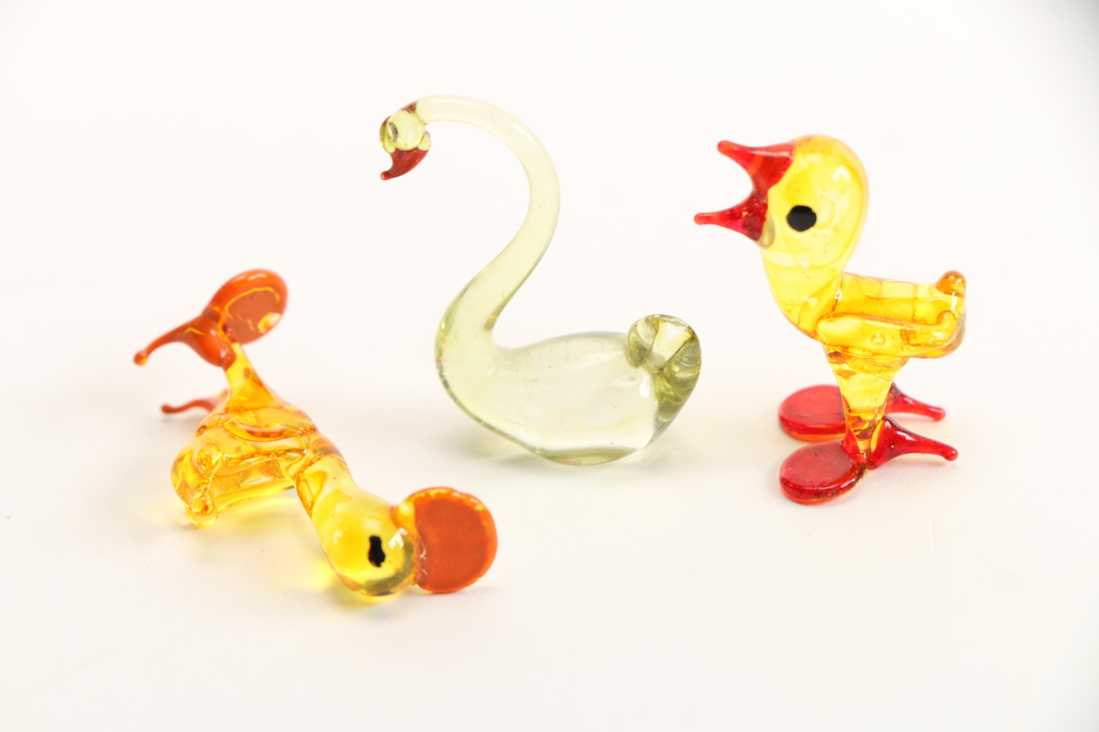 Assorted Art Glass Animal Figurines