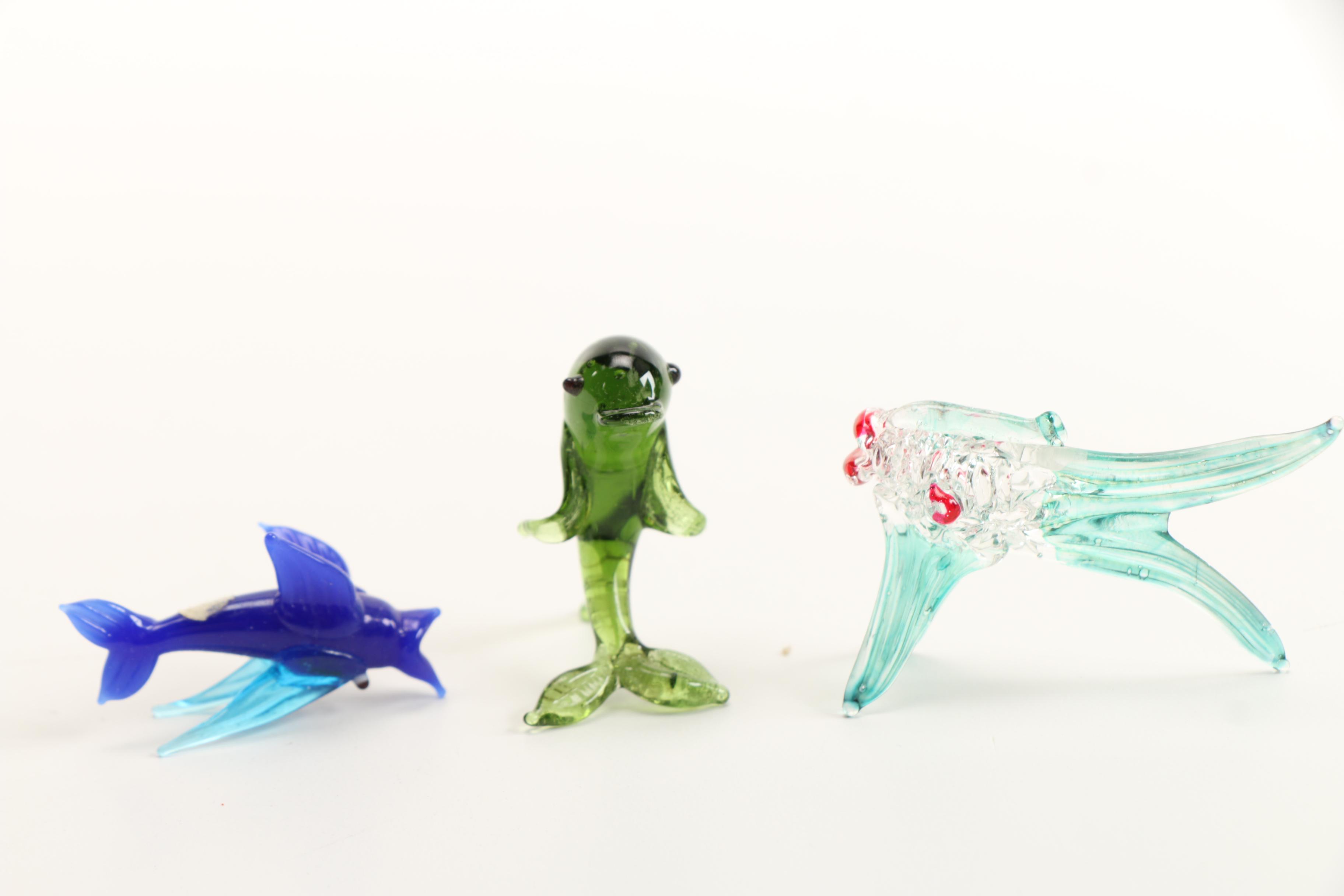 Assorted Art Glass Animal Figurines