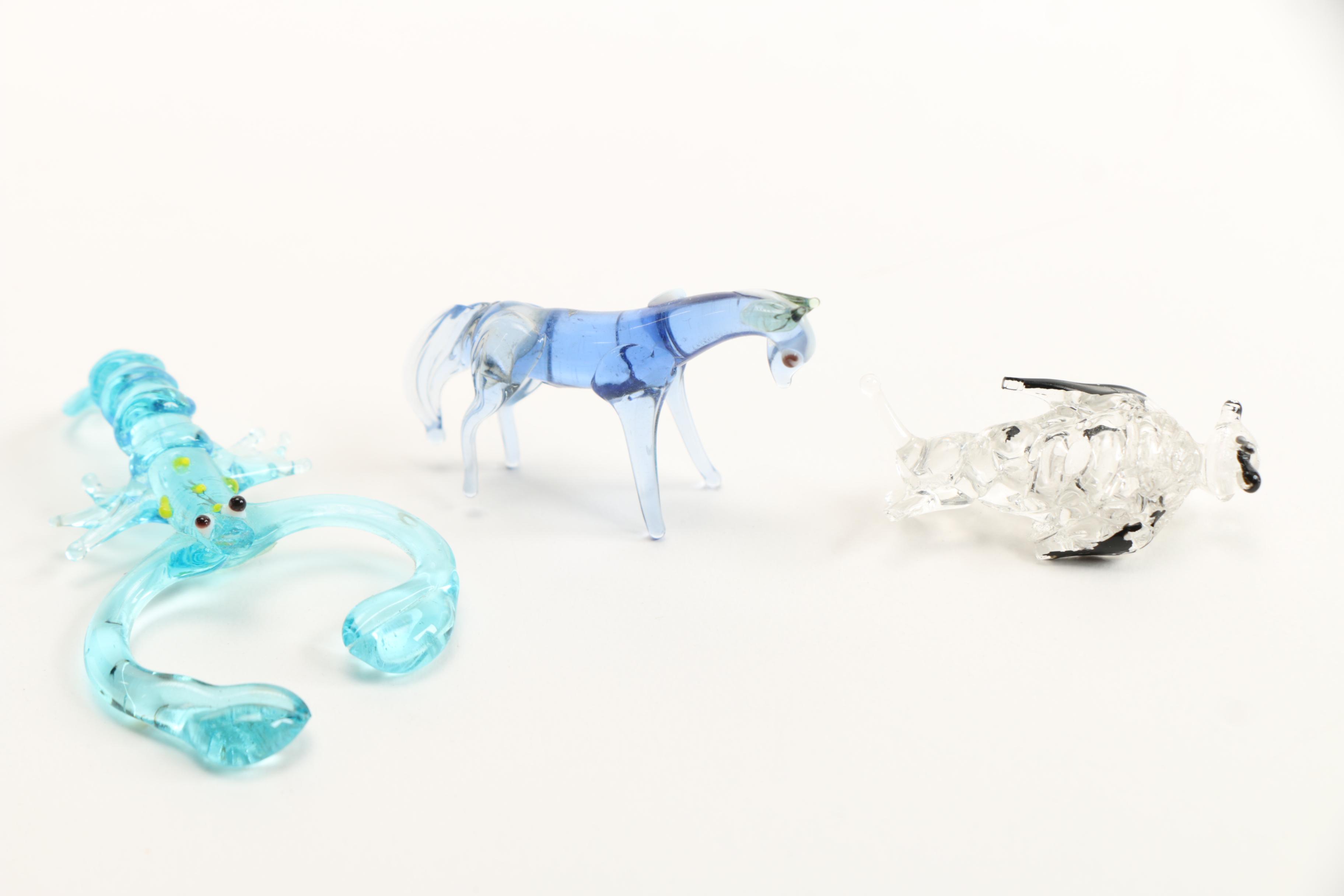 Assorted Art Glass Animal Figurines