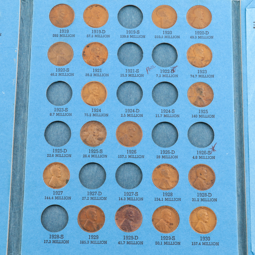 Six Whitman Binders of Lincoln Cents
