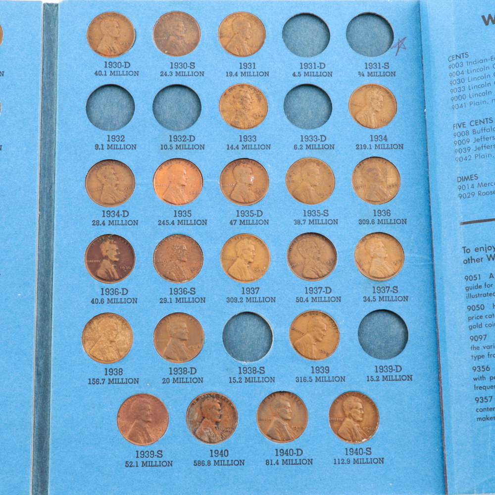 Six Whitman Binders of Lincoln Cents