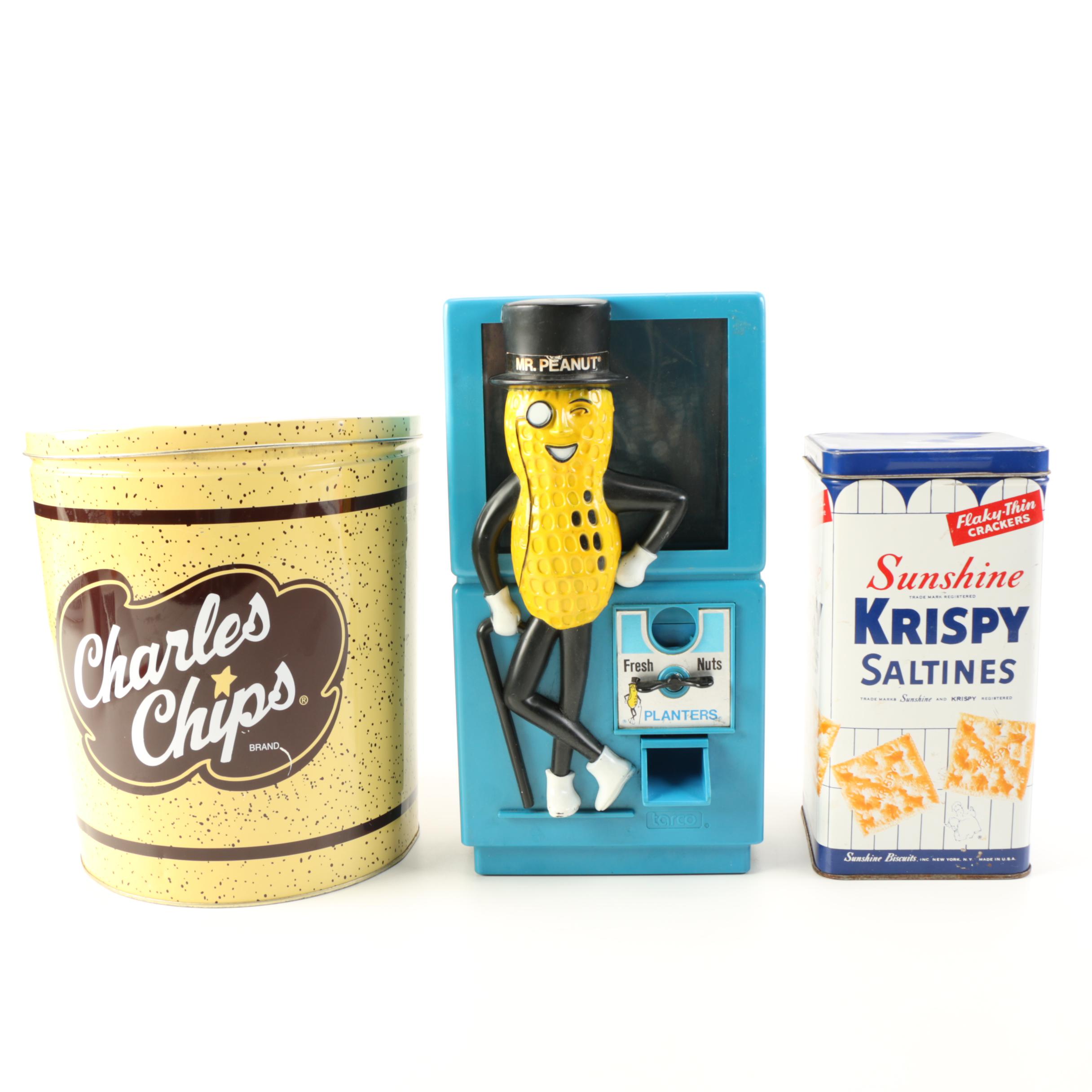 Vintage Tins and Planters Nut Dispenser