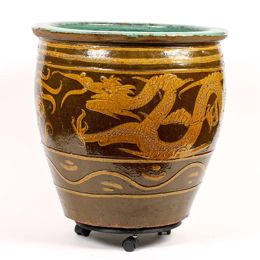 Large Chinese Ceramic Pidan Egg Pot