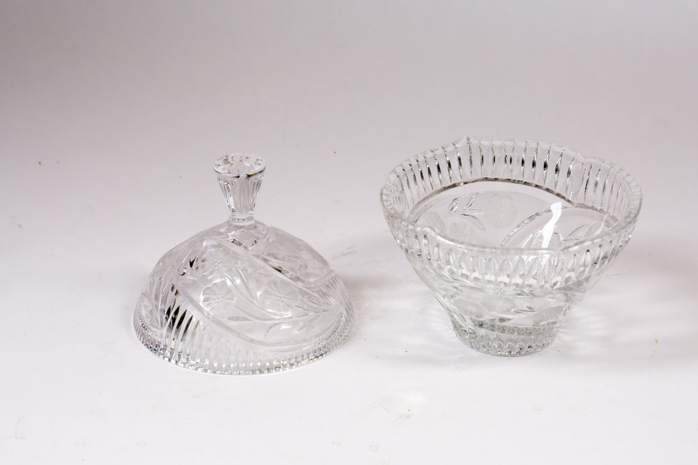 Collection of Pressed Crystal and Glass