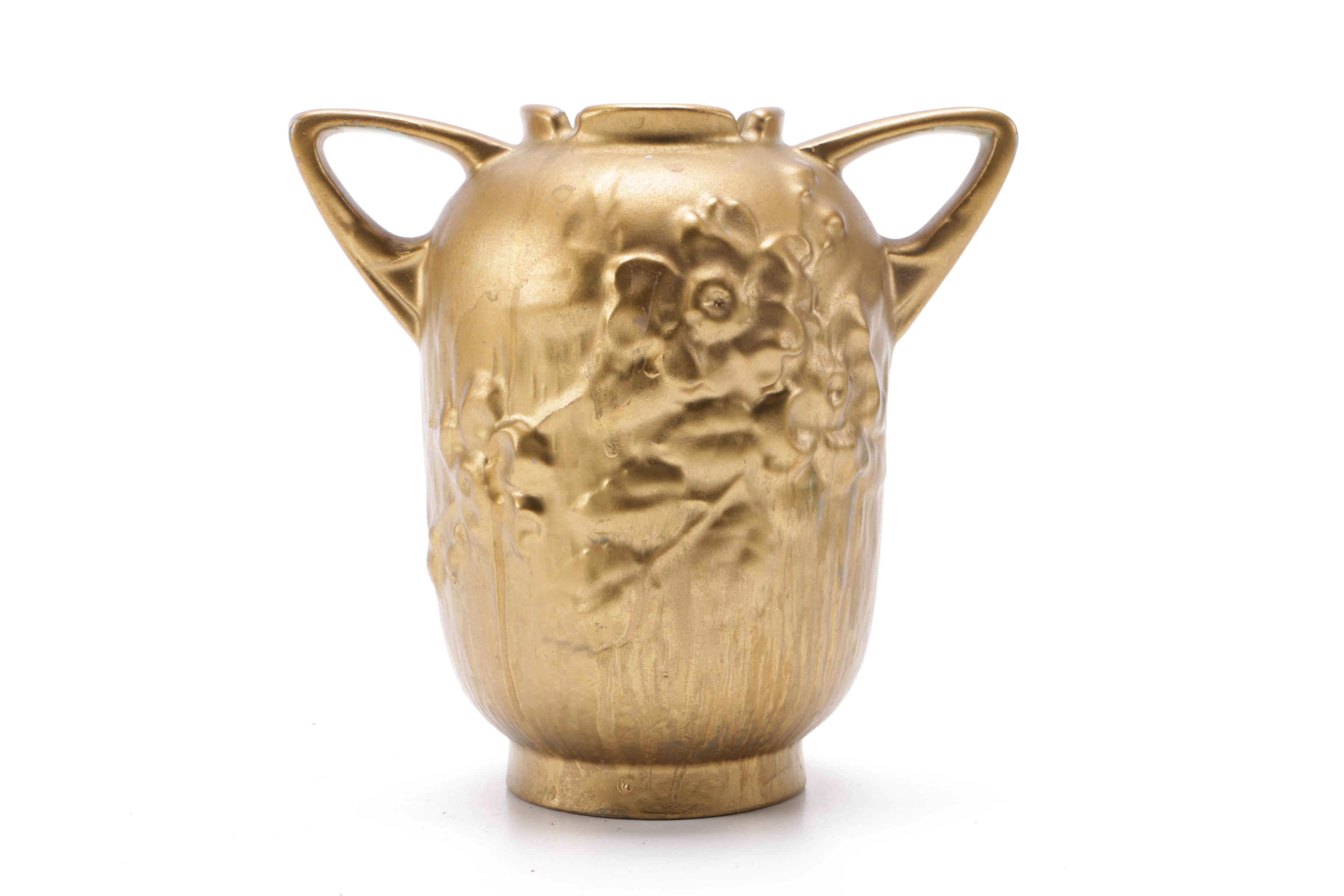 Circa 1940s Over-Glazed Roseville "White Rose" Vase