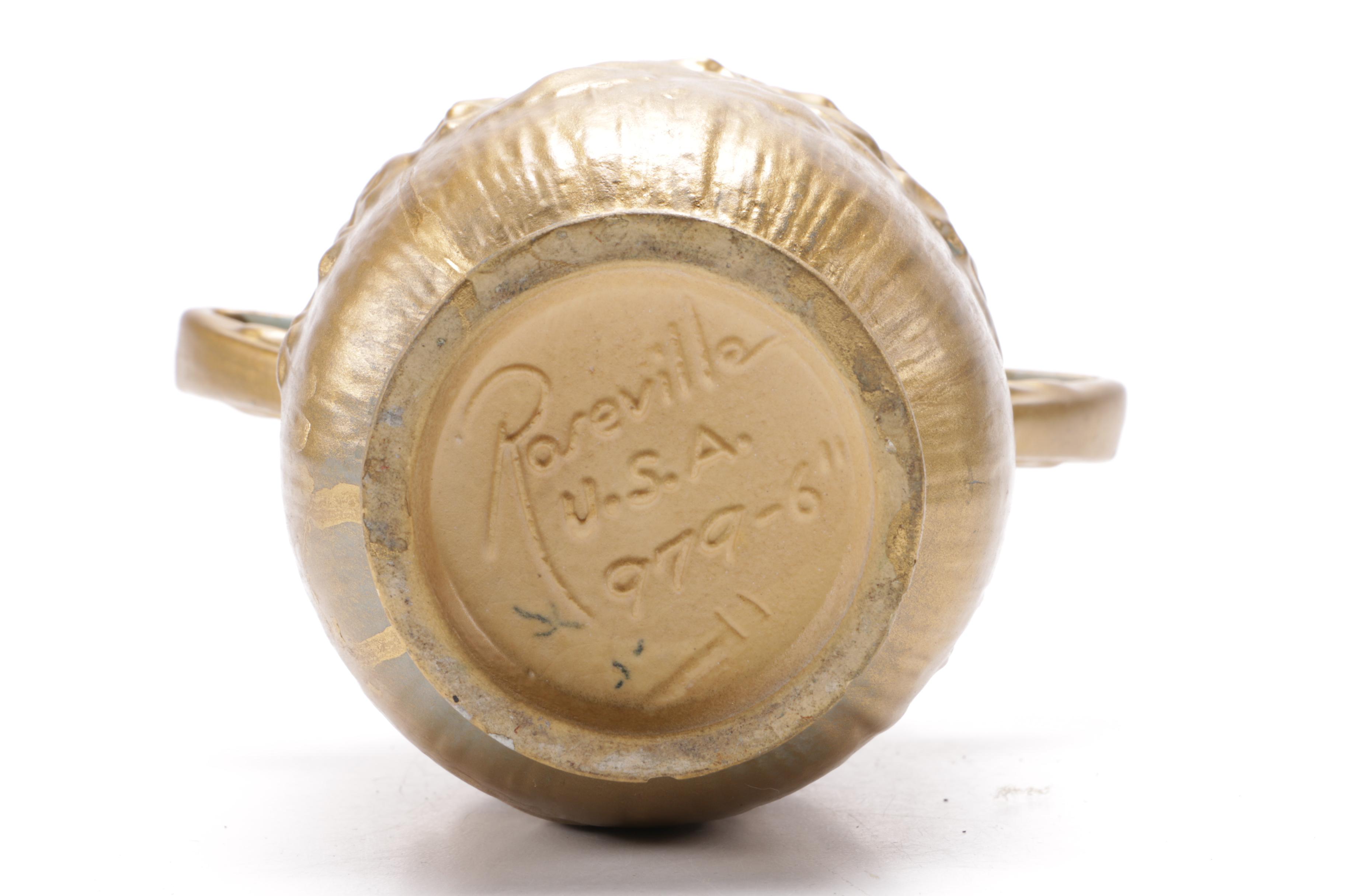 Circa 1940s Over-Glazed Roseville "White Rose" Vase