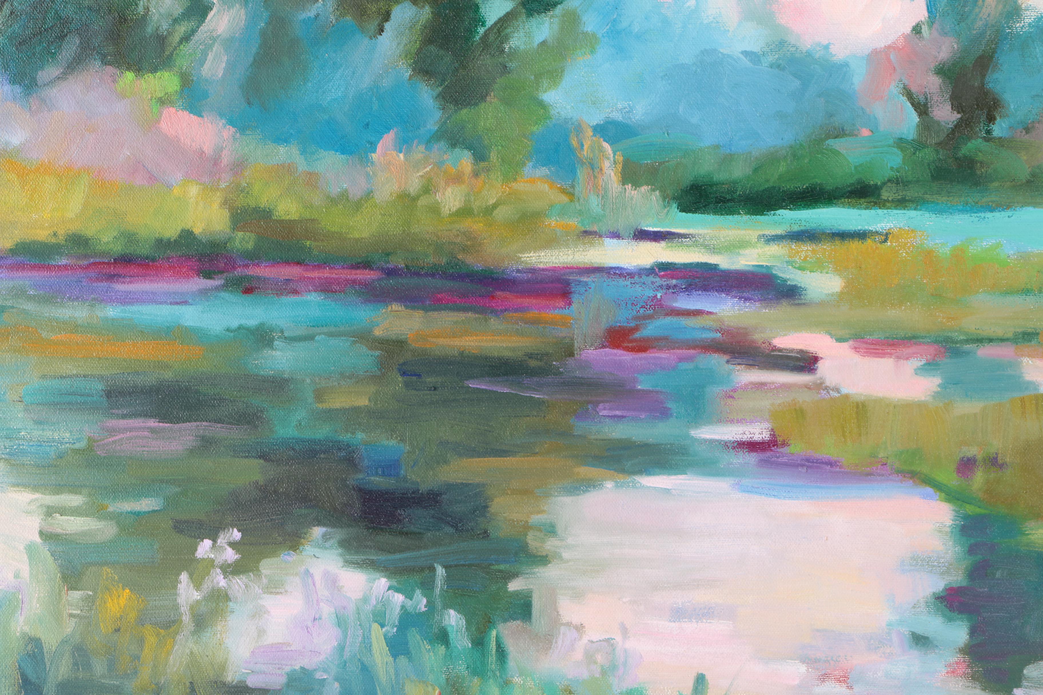 Joan A. Davis Oil Painting on Canvas "Evening Light"