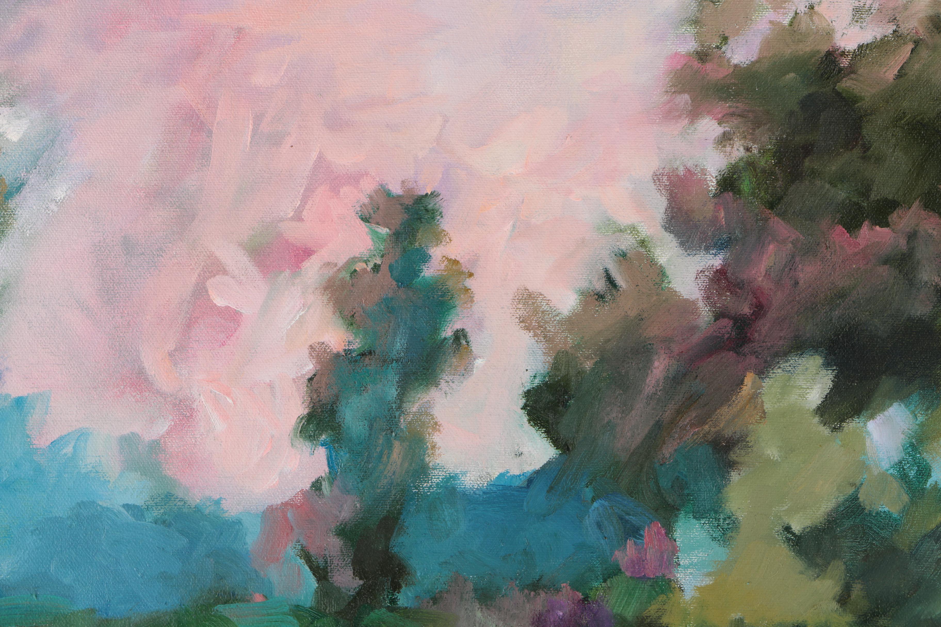 Joan A. Davis Oil Painting on Canvas "Evening Light"