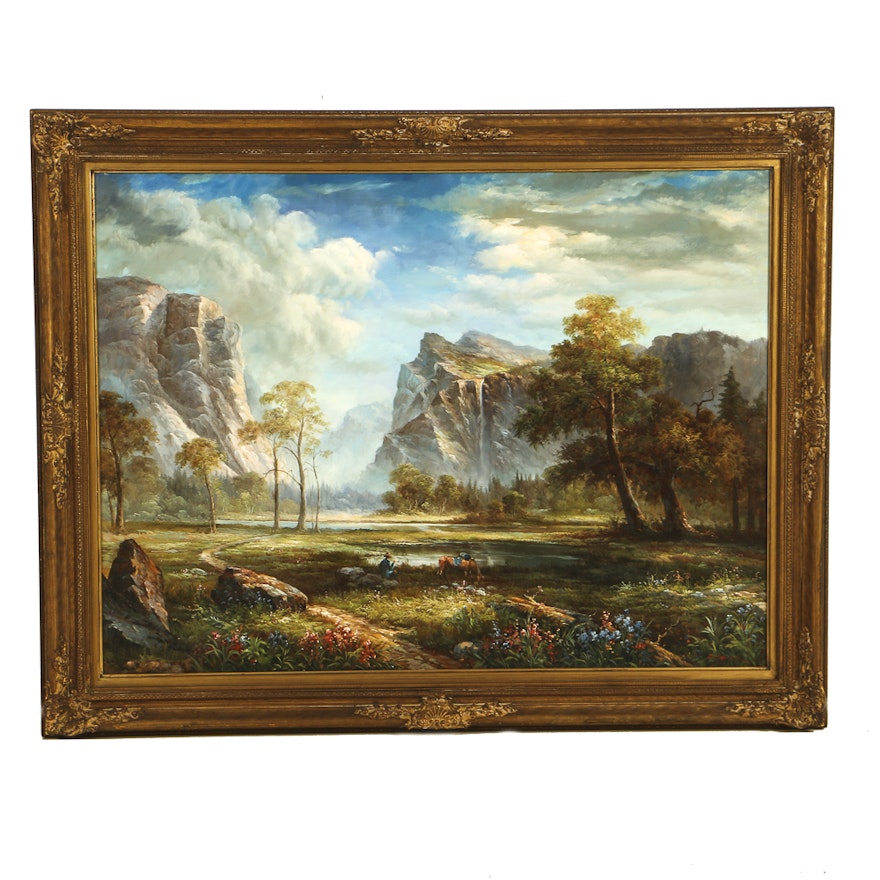 Oil Painting on Canvas Mountainous Landscape