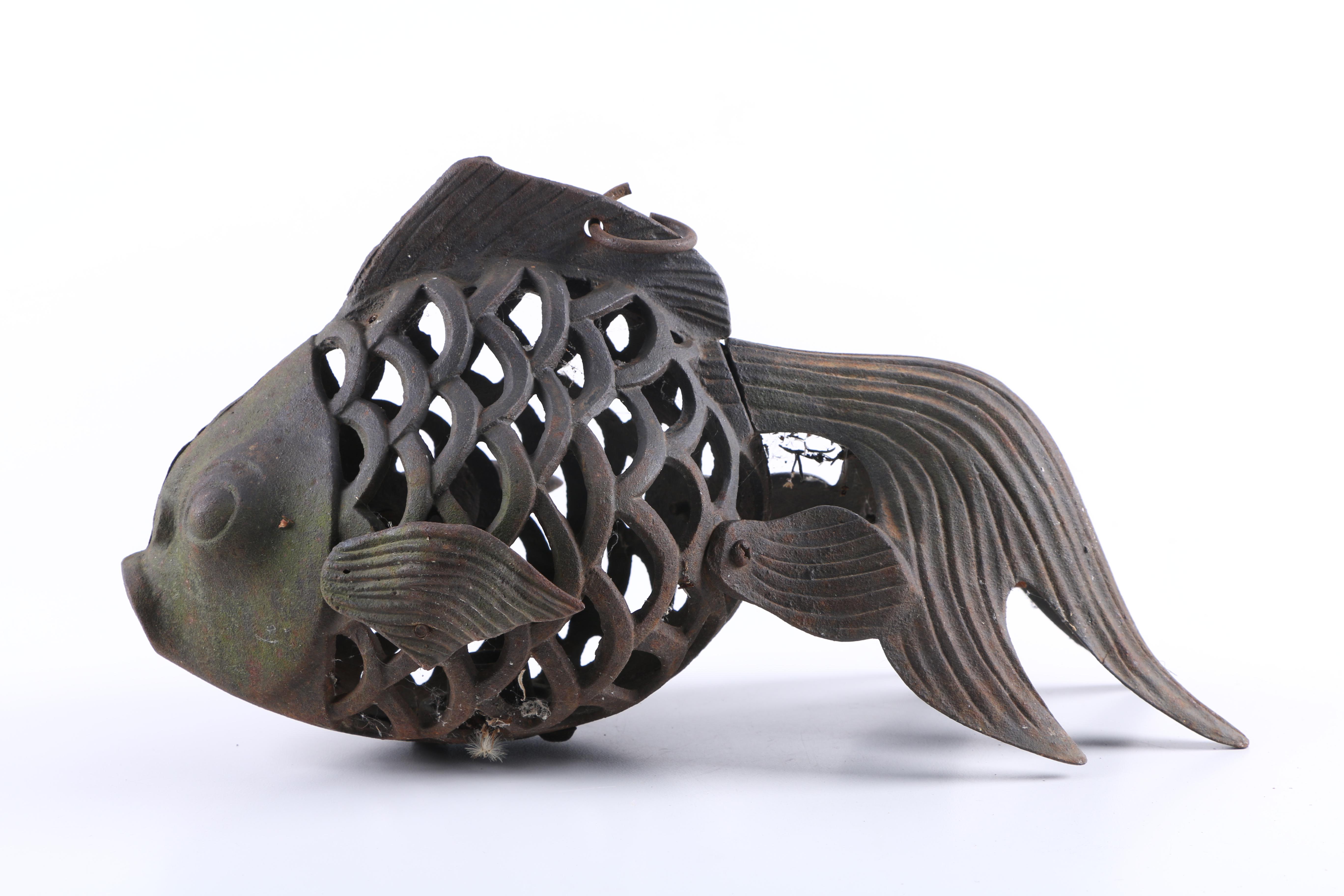 Cast Iron Goldfish Candle Lantern