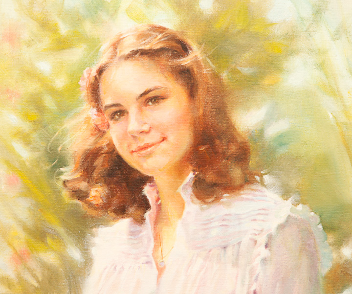 Ann Manry Kenyon Oil Painting on Canvas of Girl