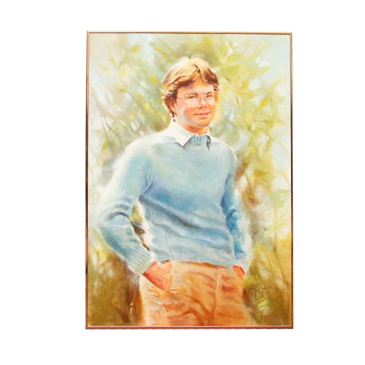 Ann Manry Kenyon Oil Painting on Canvas of Man