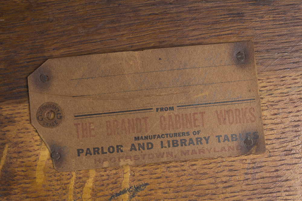 Vintage Brandt Cabinet Works Oak Accent Table