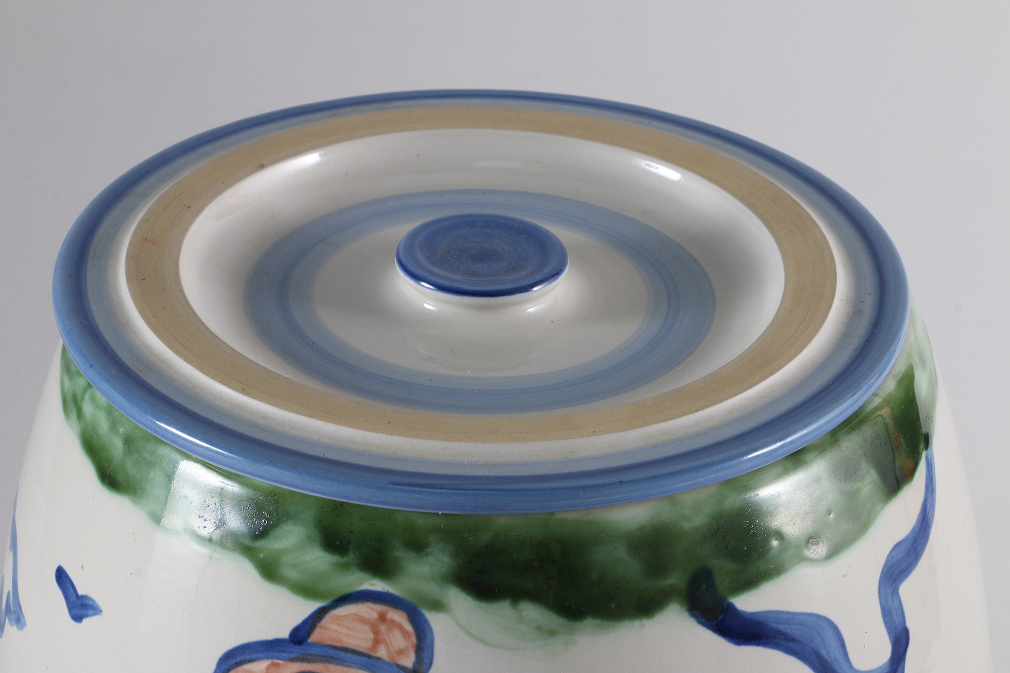 M.A. Hadley "Country Scene Blue" Beverage Dispenser