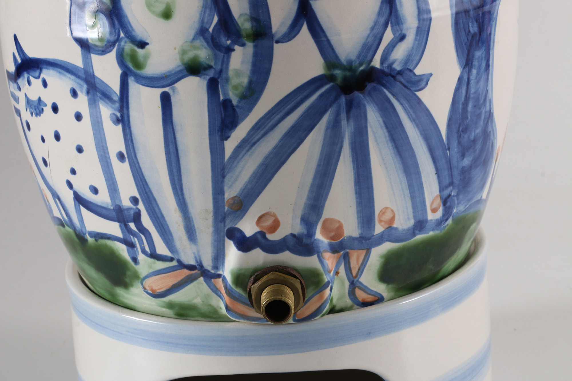 M.A. Hadley "Country Scene Blue" Beverage Dispenser