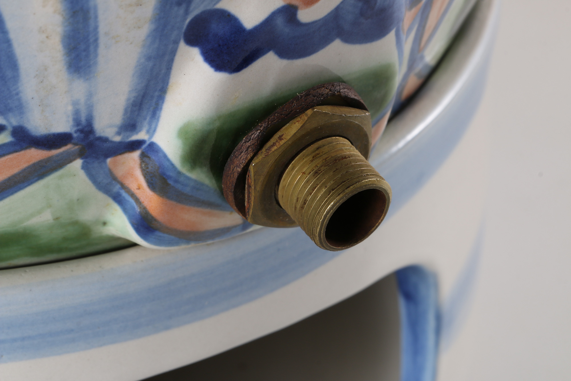 M.A. Hadley "Country Scene Blue" Beverage Dispenser