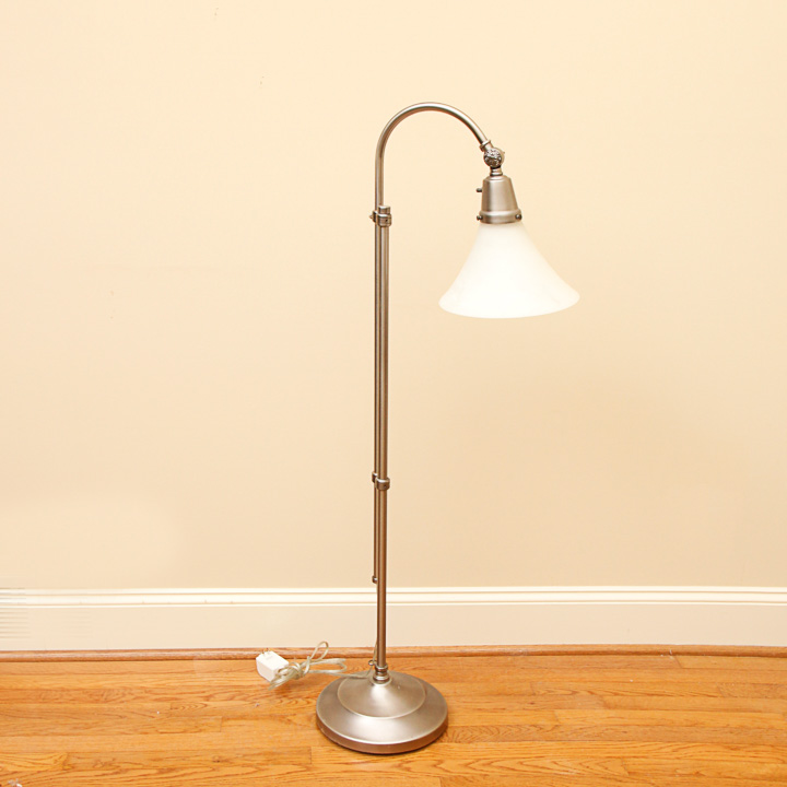Metal and Frosted Glass Floor Lamp