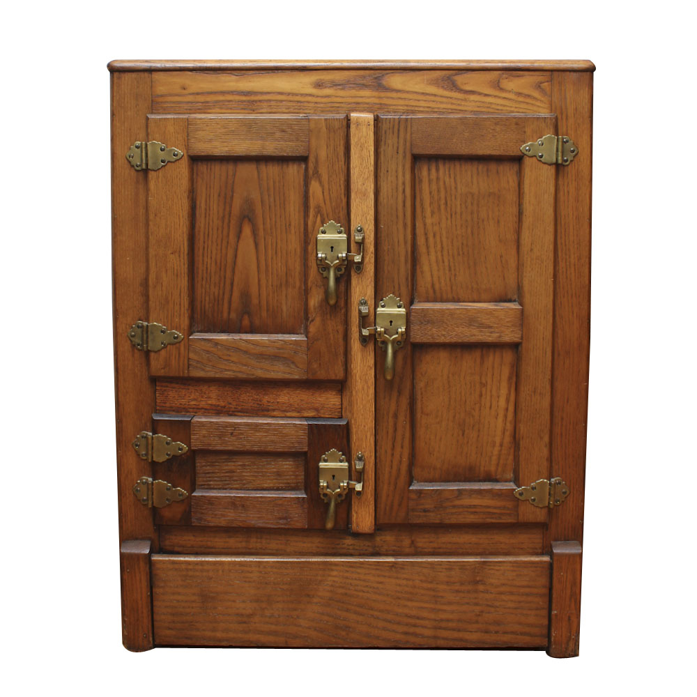 Vintage Oak Refrigerator/ Ice Chest