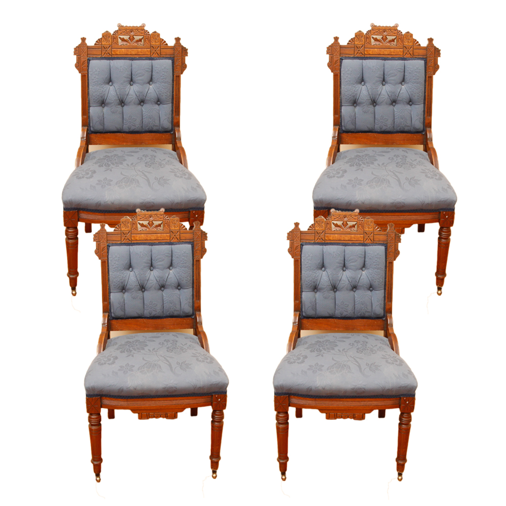Four Vintage Eastlake Parlor Chairs
