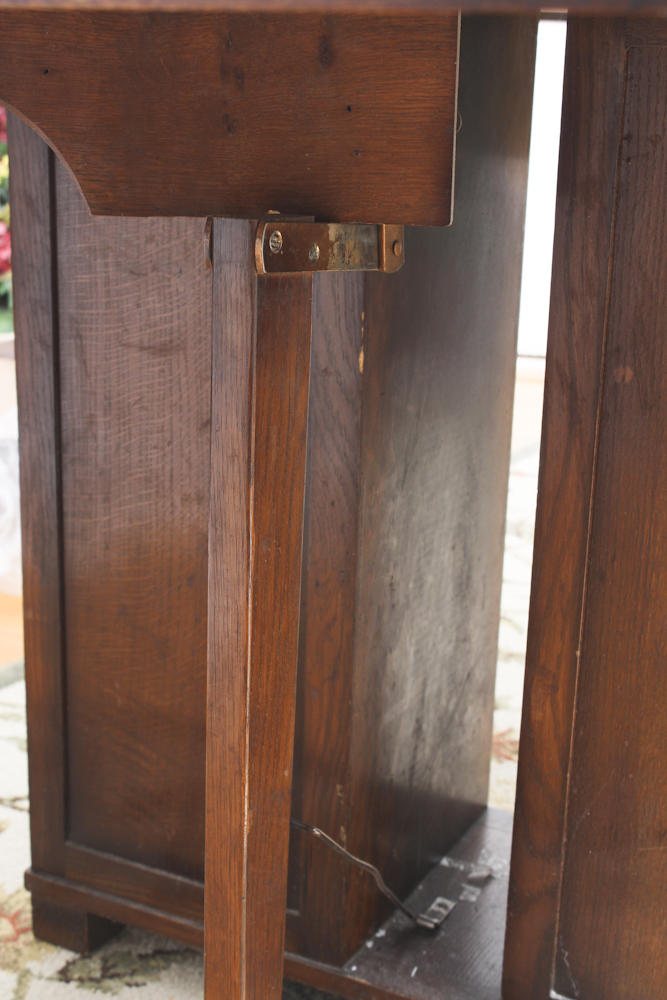 Vintage Drop Leaf Gateleg Table with Interior Shelves