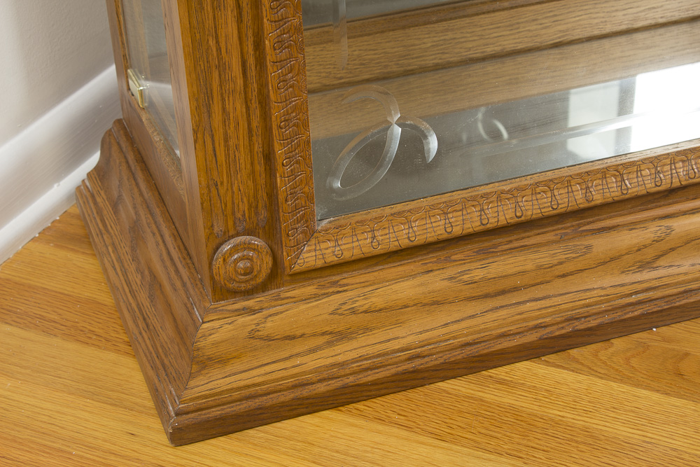 Oak Illuminated Curio Cabinet