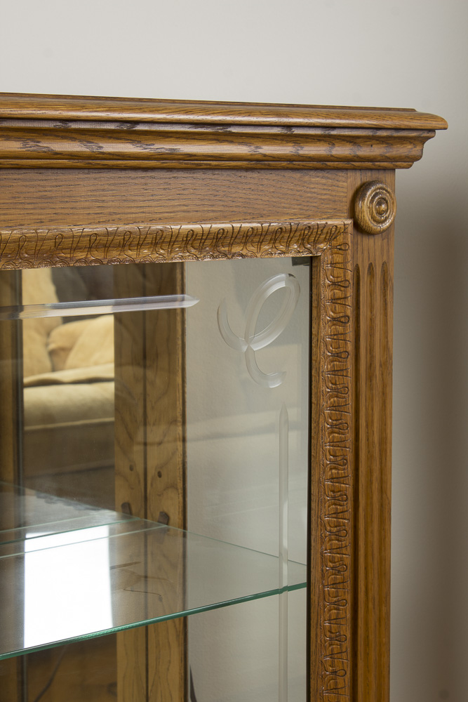 Oak Illuminated Curio Cabinet