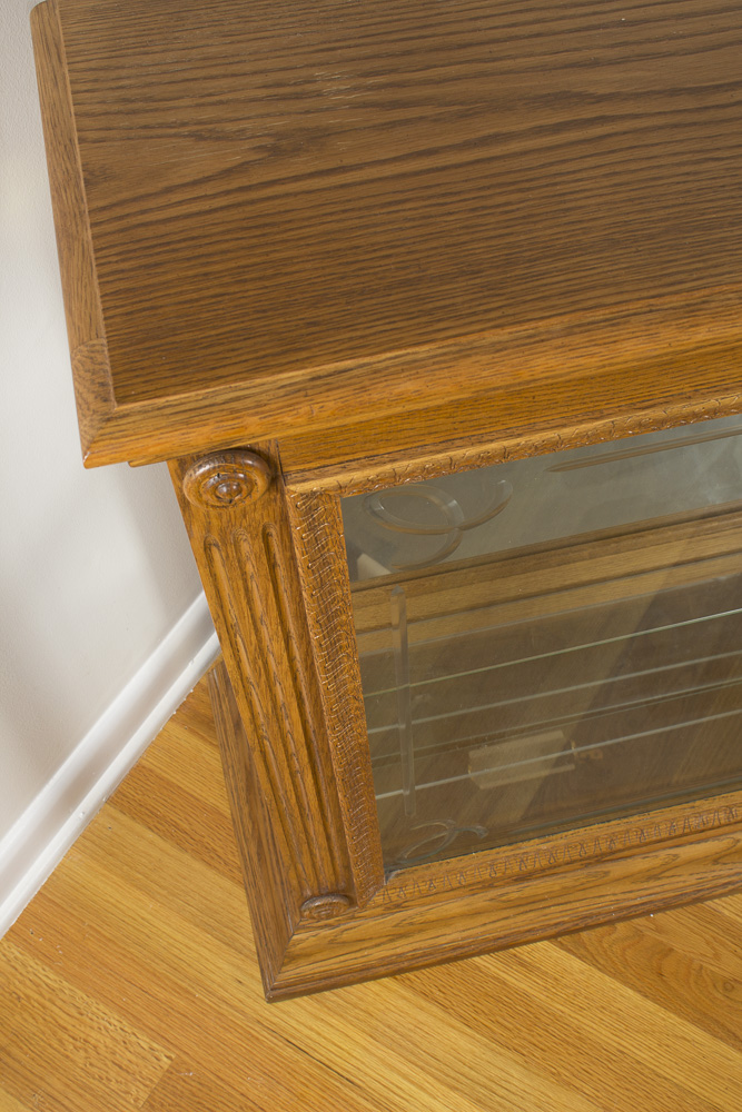 Oak Illuminated Curio Cabinet