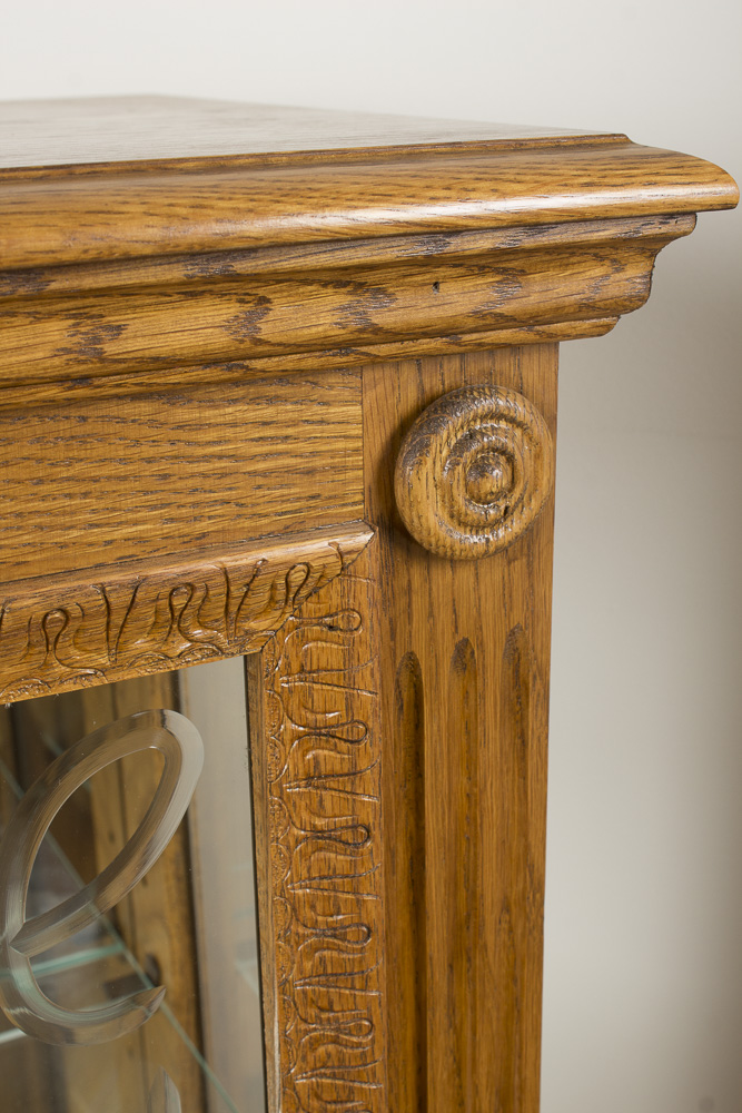 Oak Illuminated Curio Cabinet