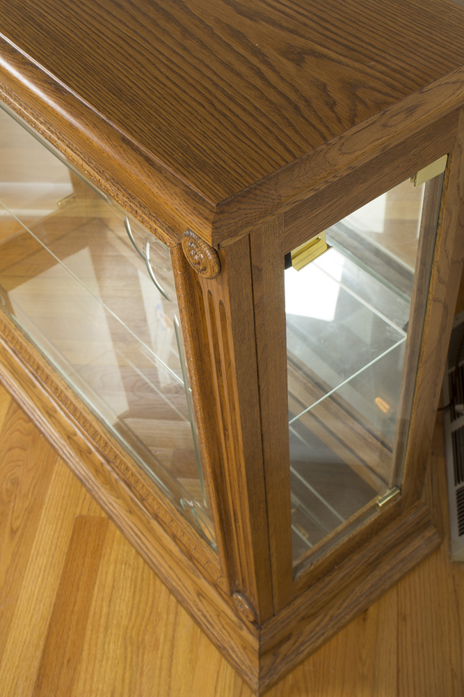 Oak Illuminated Curio Cabinet