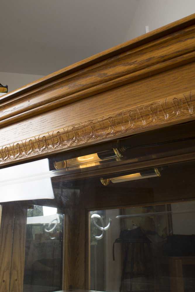 Oak Illuminated Curio Cabinet