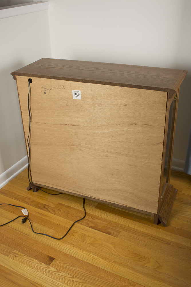 Oak Illuminated Curio Cabinet