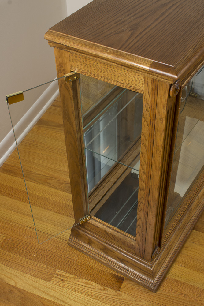 Oak Illuminated Curio Cabinet