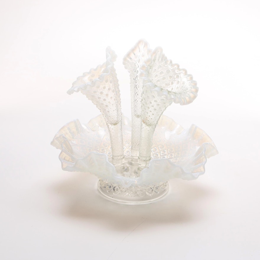 Fenton Glass Epergne Circa 1960