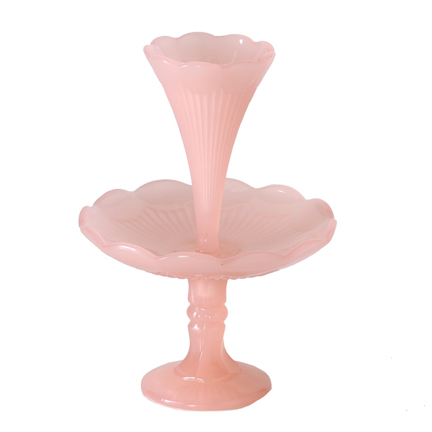 Pink Glass Epergne