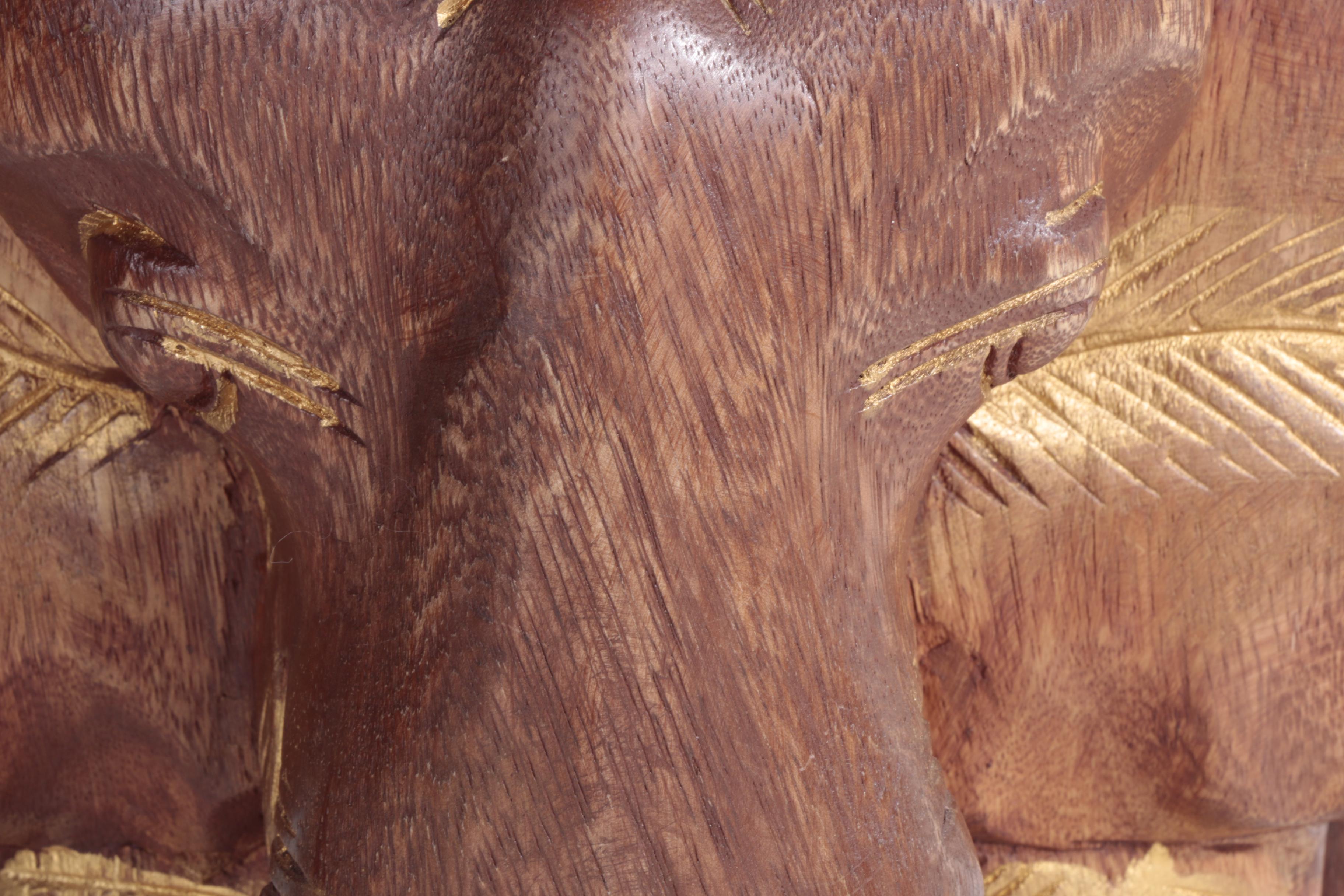Carved Teak Elephant Side Table