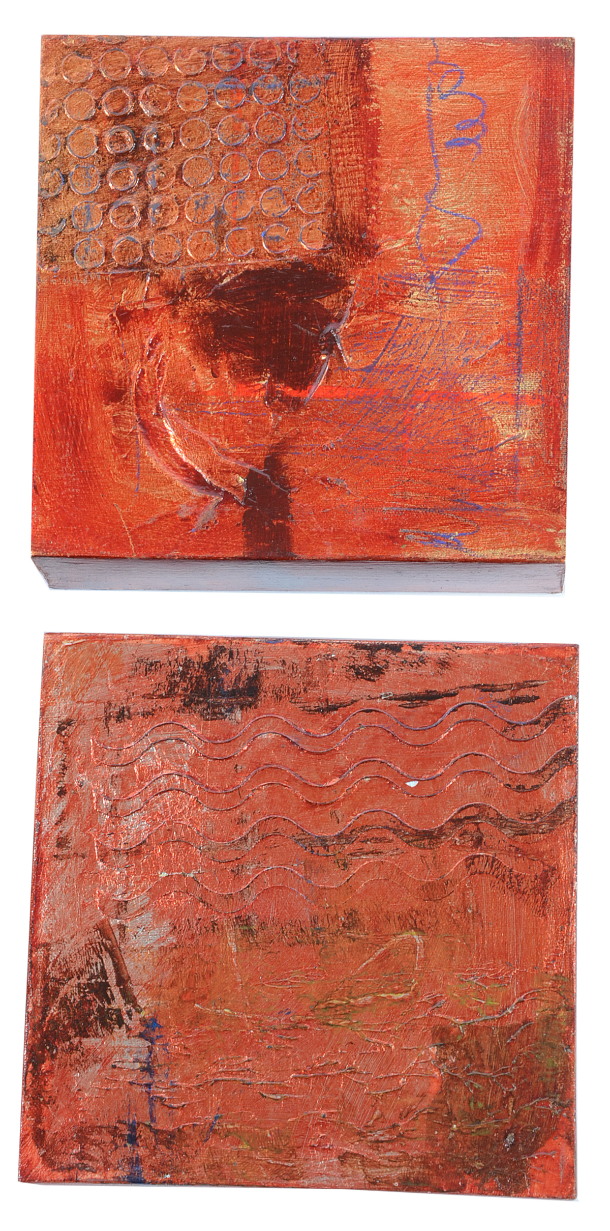 Series of Seven Nelle Ferrera Mixed Media Paintings