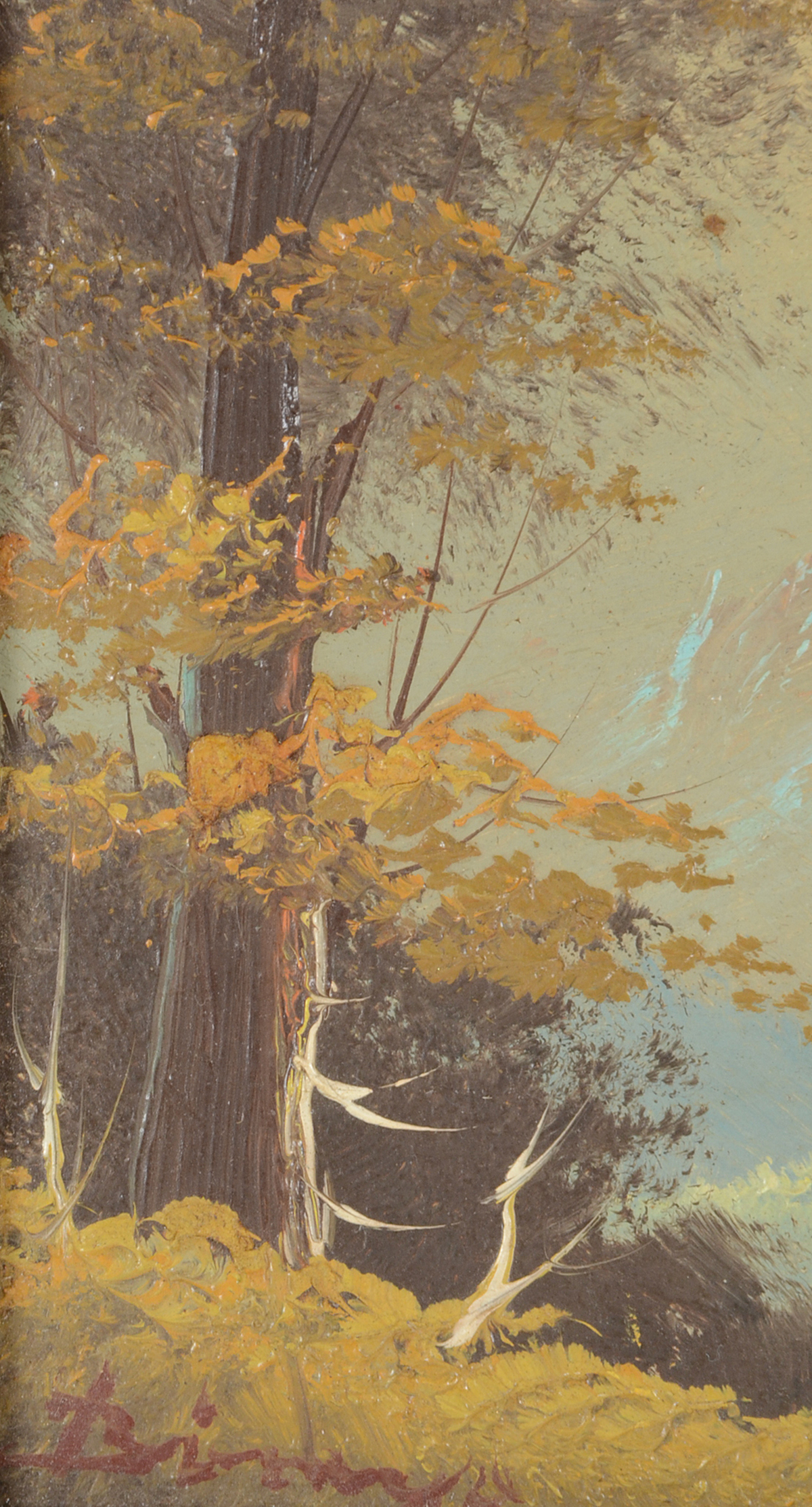 Original Vintage Oil on Board Mountain Landscape Painting