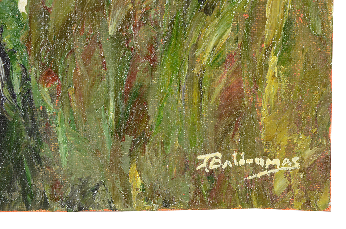 James Baldoumas Original Oil on Canvas Board "Irises"