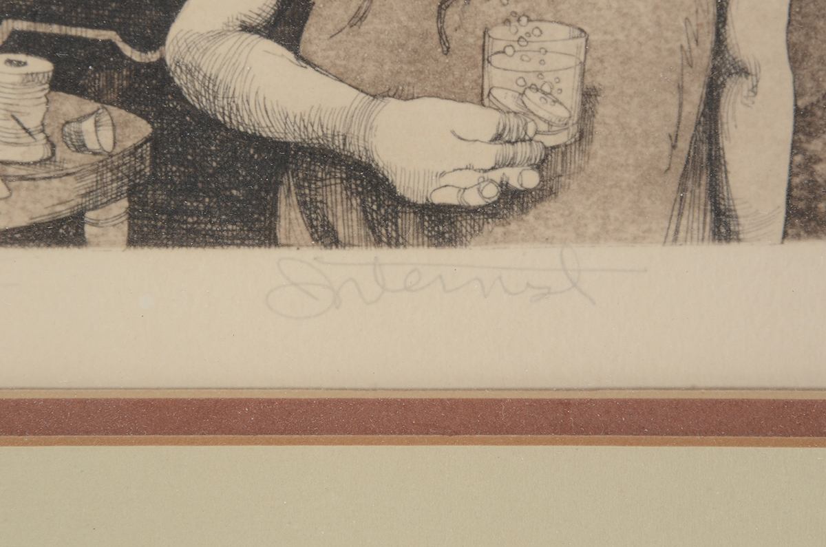 Charles Bragg Signed Artist's Proof Aquatint Etching "Internal"