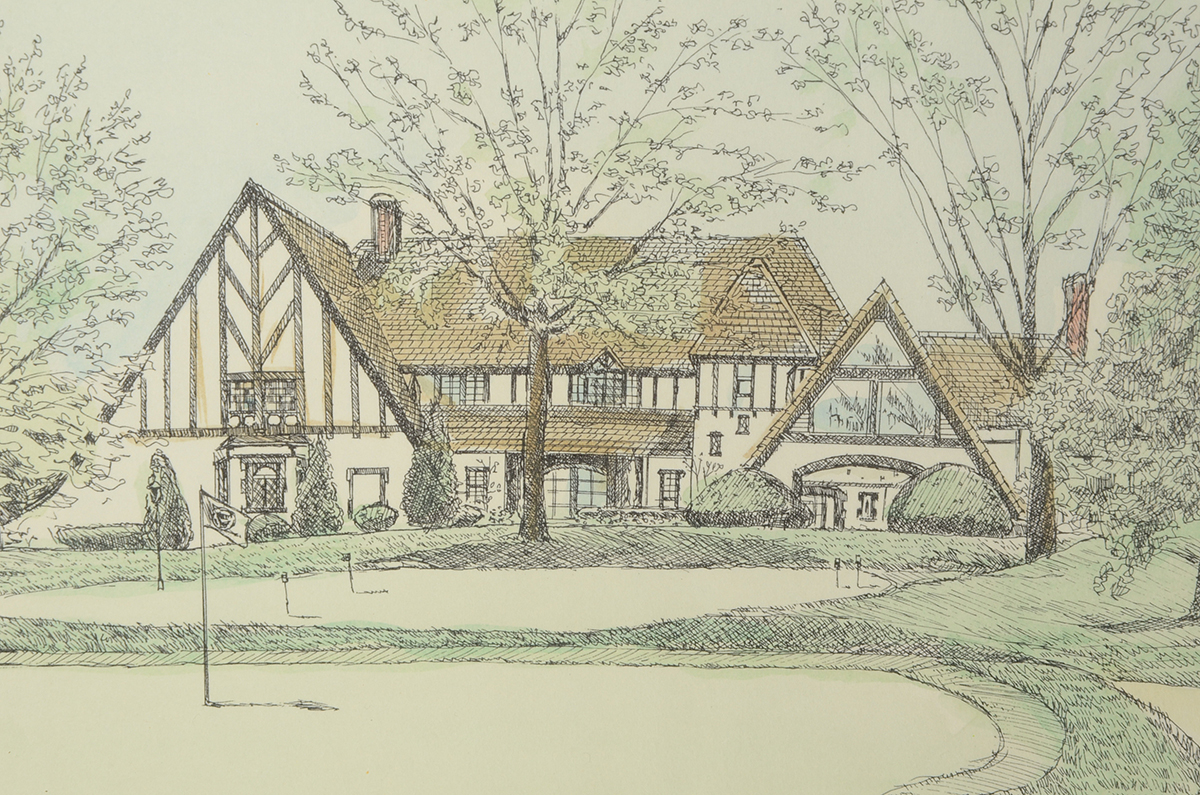 Paul Blackwell Signed Hand-Tinted Lithograph "Kenwood Country Club"