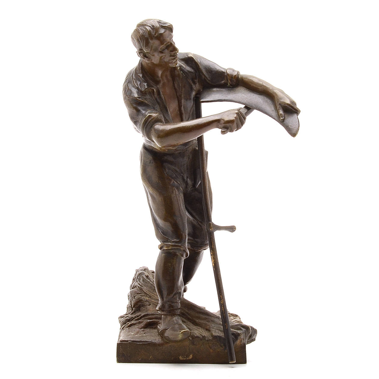 Antonin Larroux Bronze of Scythe Sharpener
