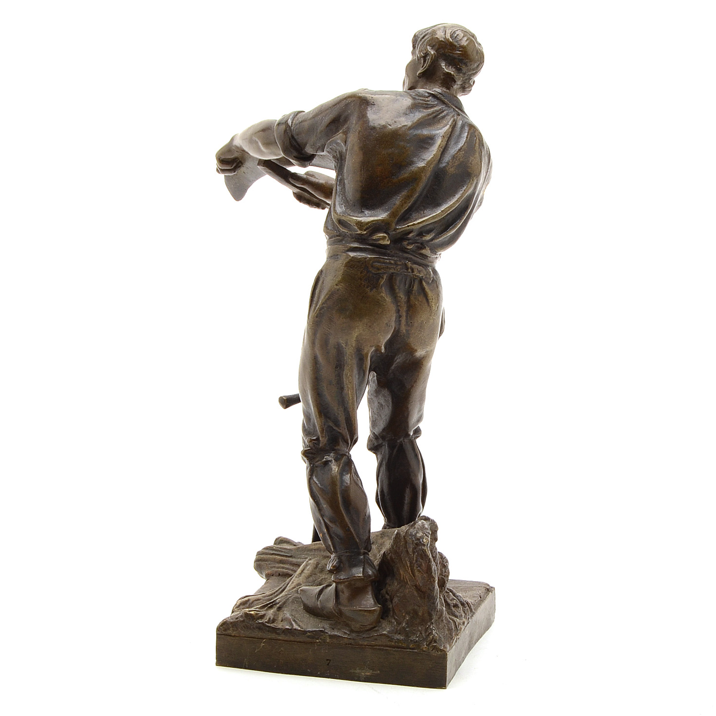 Antonin Larroux Bronze of Scythe Sharpener