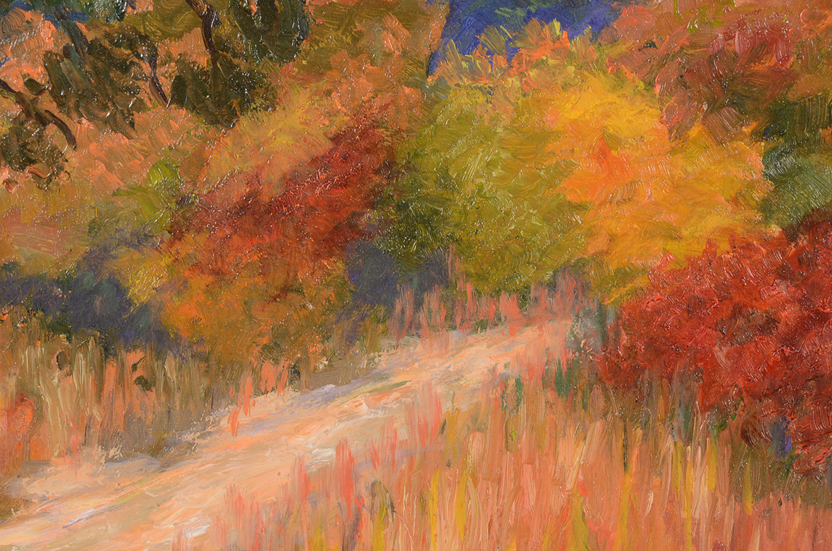 Signed Original Oil Autumn Landscape on Board