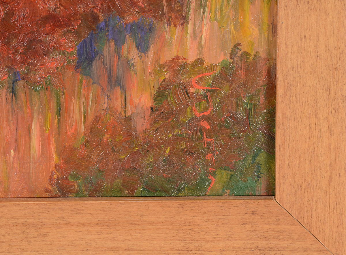 Signed Original Oil Autumn Landscape on Board