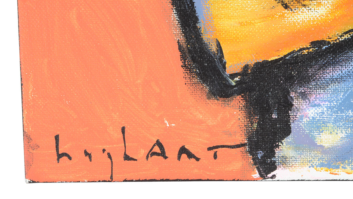 Jeff Hughart Original Acrylic on Canvas Outsider Art "Rearranged"